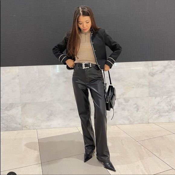 ZARA CROPPED JACKET WITH GOLD DETAILS - Picture 6 of 13